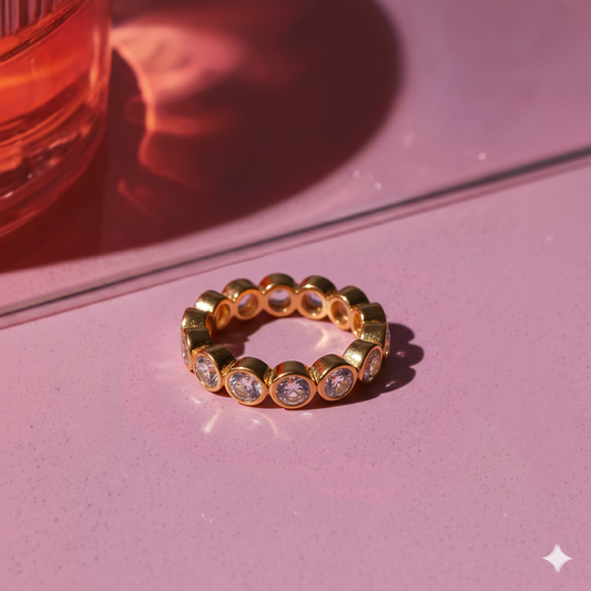 Rounded Crystal Gem Ring