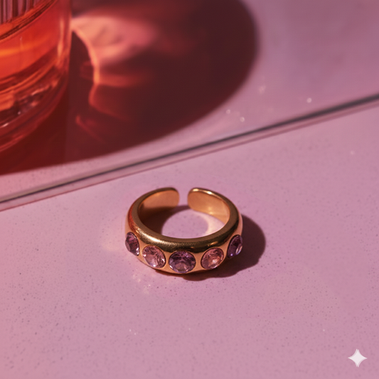 Pink moisonite Gem Ring