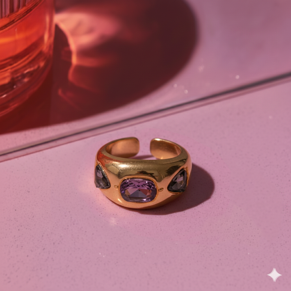 Pink Geode Gem Ring