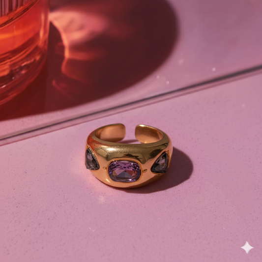 Pink Geode Gem Ring